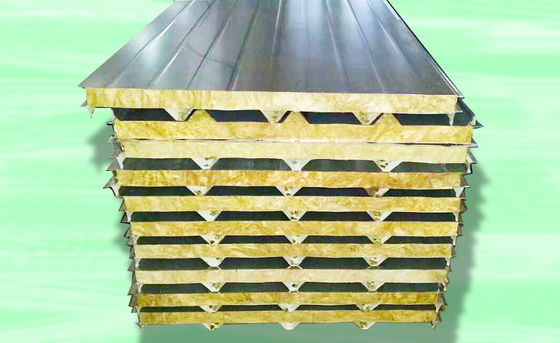 Color Sheet Sandwich Panel Making Machine For Mineral Wool Board 28kw