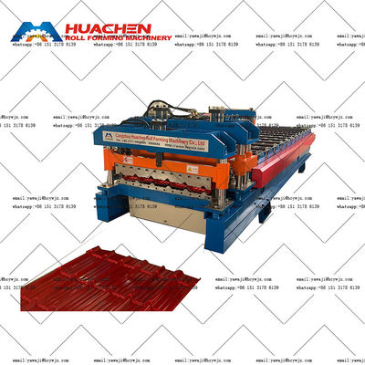 380v Roof Steel Plate Glazed Tile Roll Forming Machine with CR12 Cutter Material