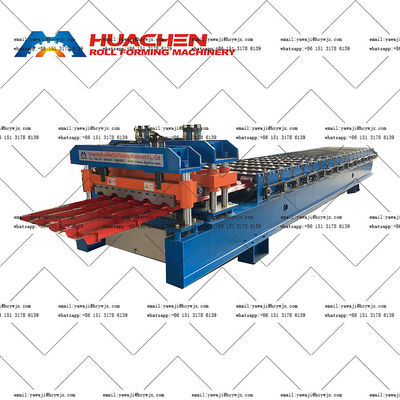 Chain Drive Production Sheet Glazed Tile Roll Forming Machine With 18 Roller Stations