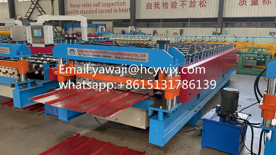 Chain Drive Double Deck Roll Forming Machinery With 45 Steel Quenching And Plating Rollers Shafts