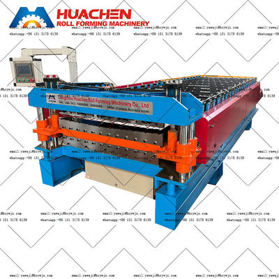 Effective Fast Speed Double Deck Roll Forming Machine With 45 Steel Rollers
