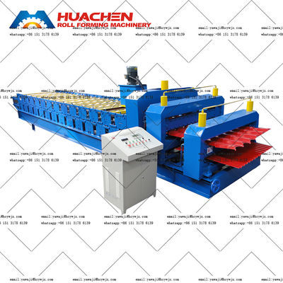PPGI / GI Double Deck Roll Forming Machine For 0.3-0.6mm Thickness