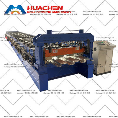 Full Automatic Steel Metal Floor Deck Roll Forming Machine With 380v 50Hz 3 Phases Voltage