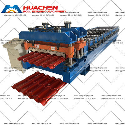 Aluminium Metal Roof Glazed Sheet Roll Forming Machine Chain Drive