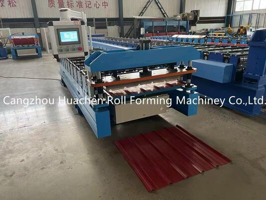 R Panel Roofing Sheet Roll Forming Machine with 45# Steel Rollers, 11 Stations, and 0.3-0.6mm Material Thickness