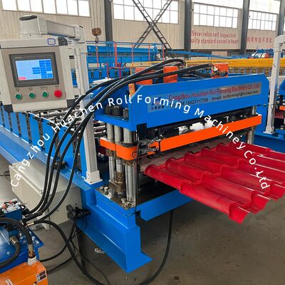 1200mm Material Width 18 Rollers Glazed Tile Roll Forming Machine with 5.5KW Power for PPGI/GI Roof Tiles