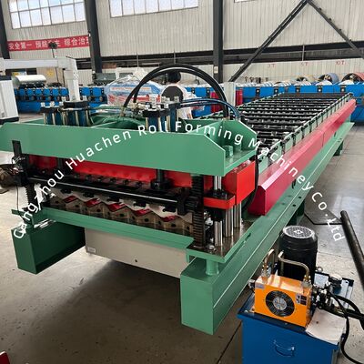 16 Stations Aluminum Roof Glazed Tile Roll Forming Machine with 1220mm Width and Chain Drive