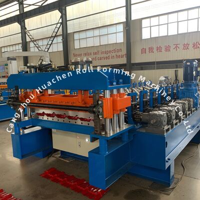 CE Standard Glazed Tile Roll Forming Machine with 12 Stations and Chain Drive for Steel Roofing Sheets