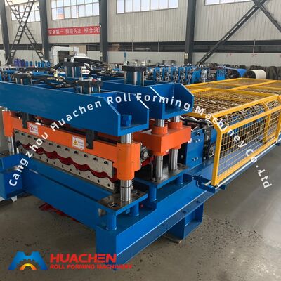 Automatic Metal Roof Glazed Tile Roll Forming Machine with 0.3-0.6mm Thickness, 12 Stations, and Chain Drive