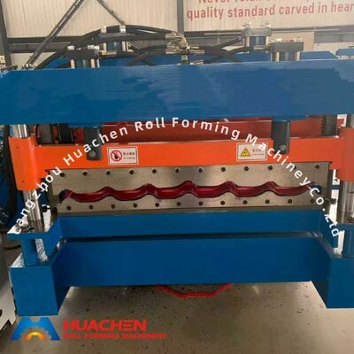 Automatic Metal Roof Glazed Tile Roll Forming Machine with 0.3-0.6mm Thickness, 12 Stations, and Chain Drive