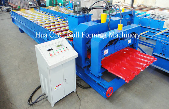 Solid Steel Shaft Metrocopo Roof Glazed Tile Roll Forming Machine With 15 Rows