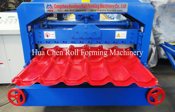 Solid Steel Shaft Metrocopo Roof Glazed Tile Roll Forming Machine With 15 Rows