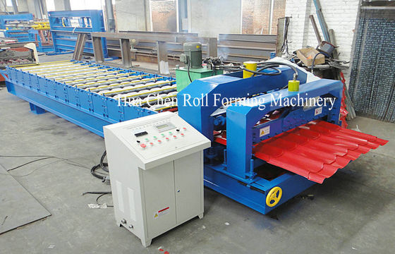 5.5KW Glazed Tile Steel Roll Forming Machine 5T Manual Decoiler