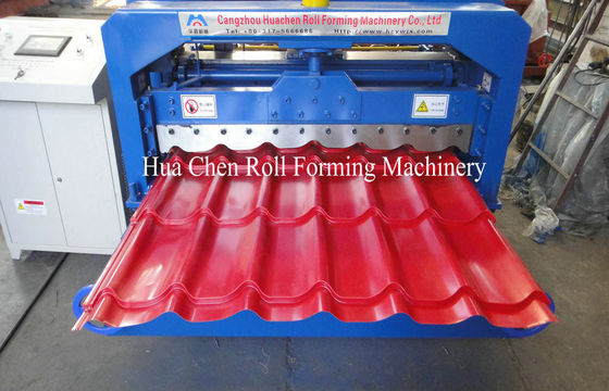 5.5KW Glazed Tile Steel Roll Forming Machine 5T Manual Decoiler