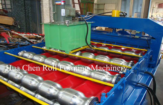 5.5KW Glazed Tile Steel Roll Forming Machine 5T Manual Decoiler