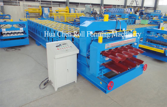 High Frequency Double Layer Glazed Tile Roll Forming Machine With 15 / 21 Rows