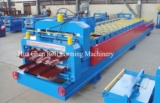 High Frequency Double Layer Glazed Tile Roll Forming Machine With 15 / 21 Rows