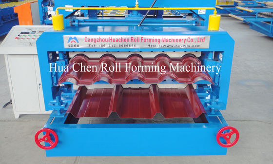 High Frequency Double Layer Glazed Tile Roll Forming Machine With 15 / 21 Rows