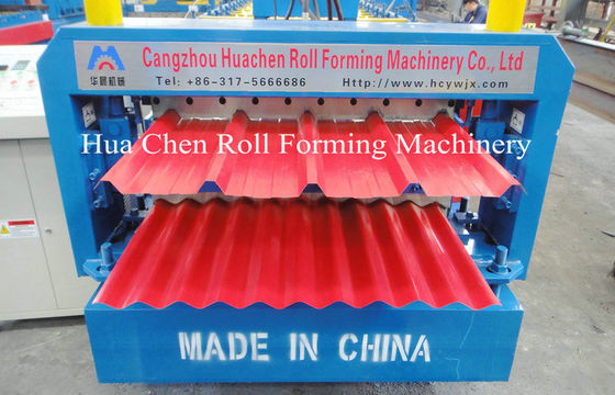 High Efficiency Double Layer Deck Roll Forming Machines / Roofing Sheet Roll Forming Machine