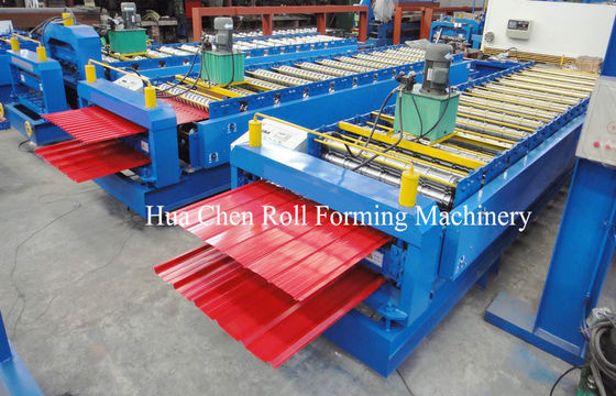 Cr12 Plate Double Layer Roll Forming Machine For Roof Panel 0.3mm - 0.6mm 20m/min