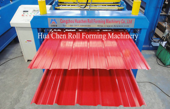Cr12 Plate Double Layer Roll Forming Machine For Roof Panel 0.3mm - 0.6mm 20m/min