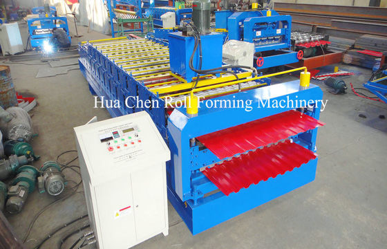 1.2 Inch Single Chain Drive Roof / Wall Sheet Metal Roll Forming Machines