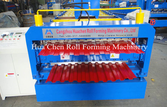 1.2 Inch Single Chain Drive Roof / Wall Sheet Metal Roll Forming Machines