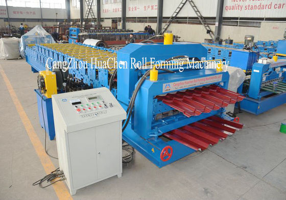 Solid Steel Shaft Metrocopo Double Layer Roll Forming Machine 1250mm For Roof Tile