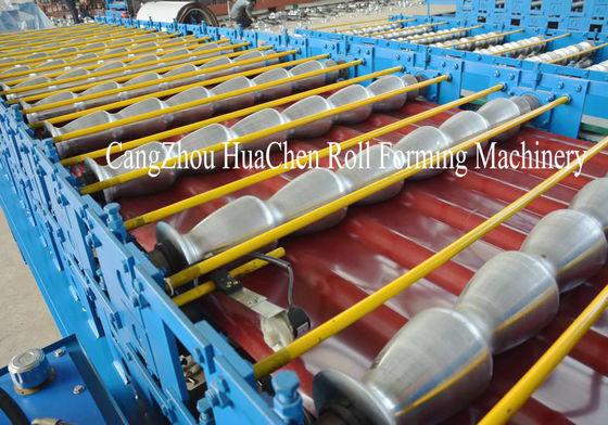 Solid Steel Shaft Metrocopo Double Layer Roll Forming Machine 1250mm For Roof Tile